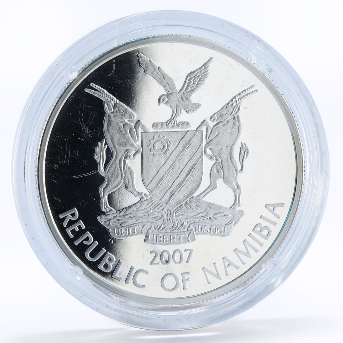 Namibia 10 dollars Football World Cup in South Africa Player silver coin 2007