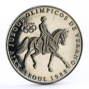 Panama 1 balboa Seoul Olympic Summer Games series Equestrian CuNi coin 1988