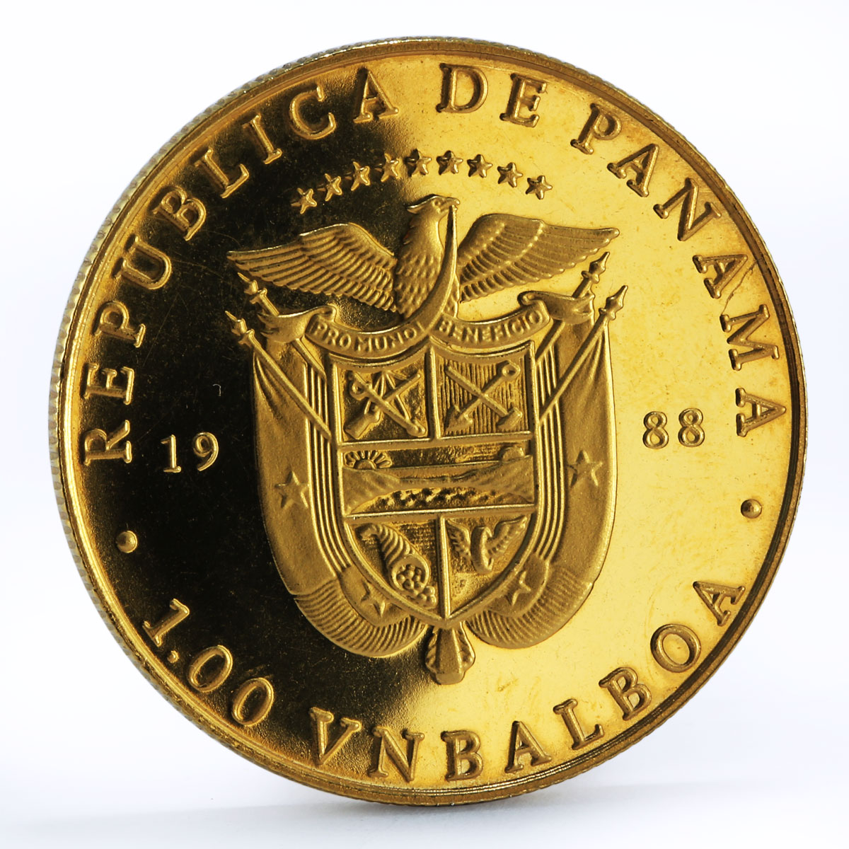Panama 1 balboa President John Kennedy Statesman Bell Politics CuNi coin 1988