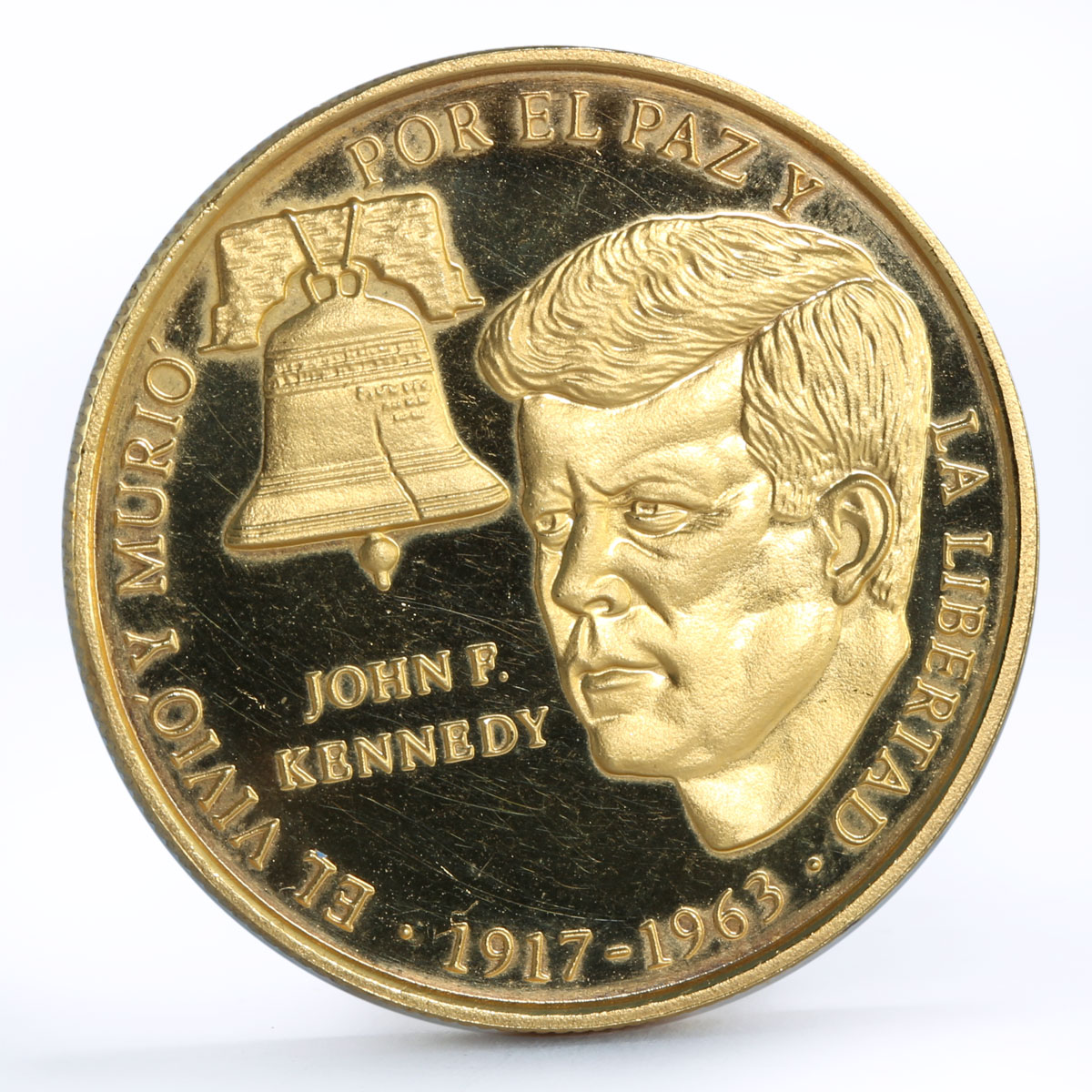 Panama 1 balboa President John Kennedy Statesman Bell Politics CuNi coin 1988