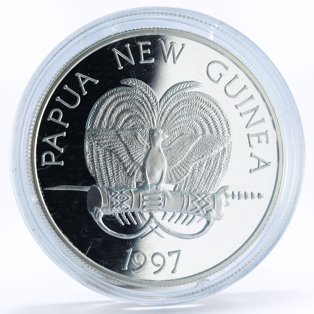 Papua New Guinea 5 kina Endangered Wildlife Two Sea Fish proof silver coin 1997