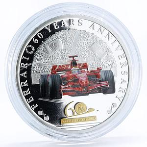 Palau 5 dollars 60th Anniversary of Ferrari Car Speedster Bolid silver coin 2007
