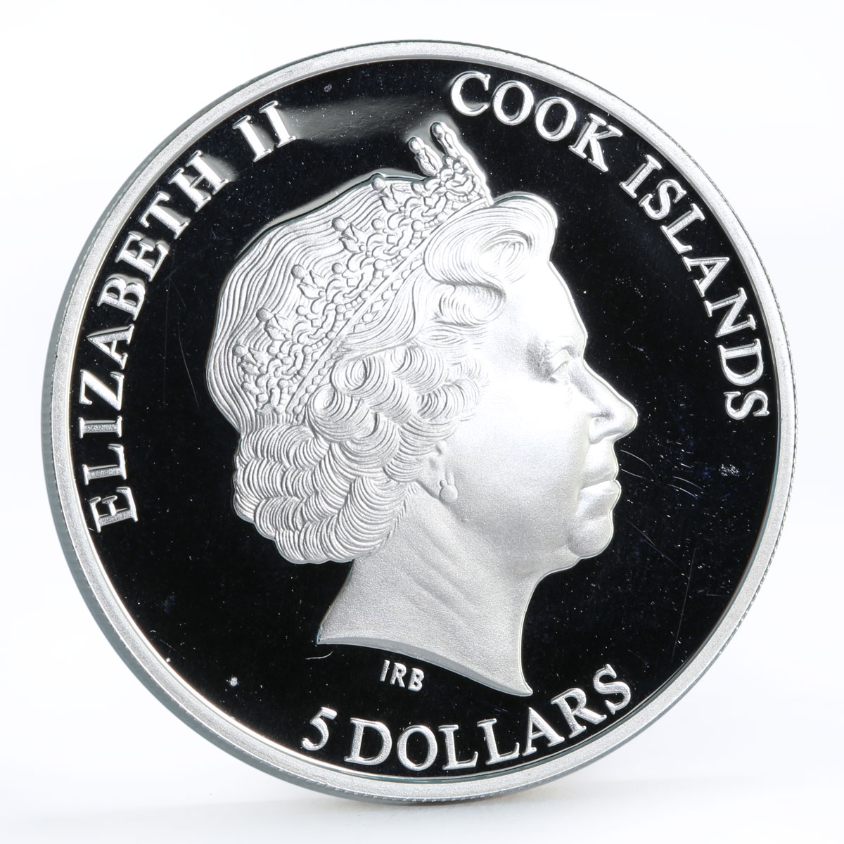 Cook Islands 5 dollars Happy New Year colored silver coin 2012