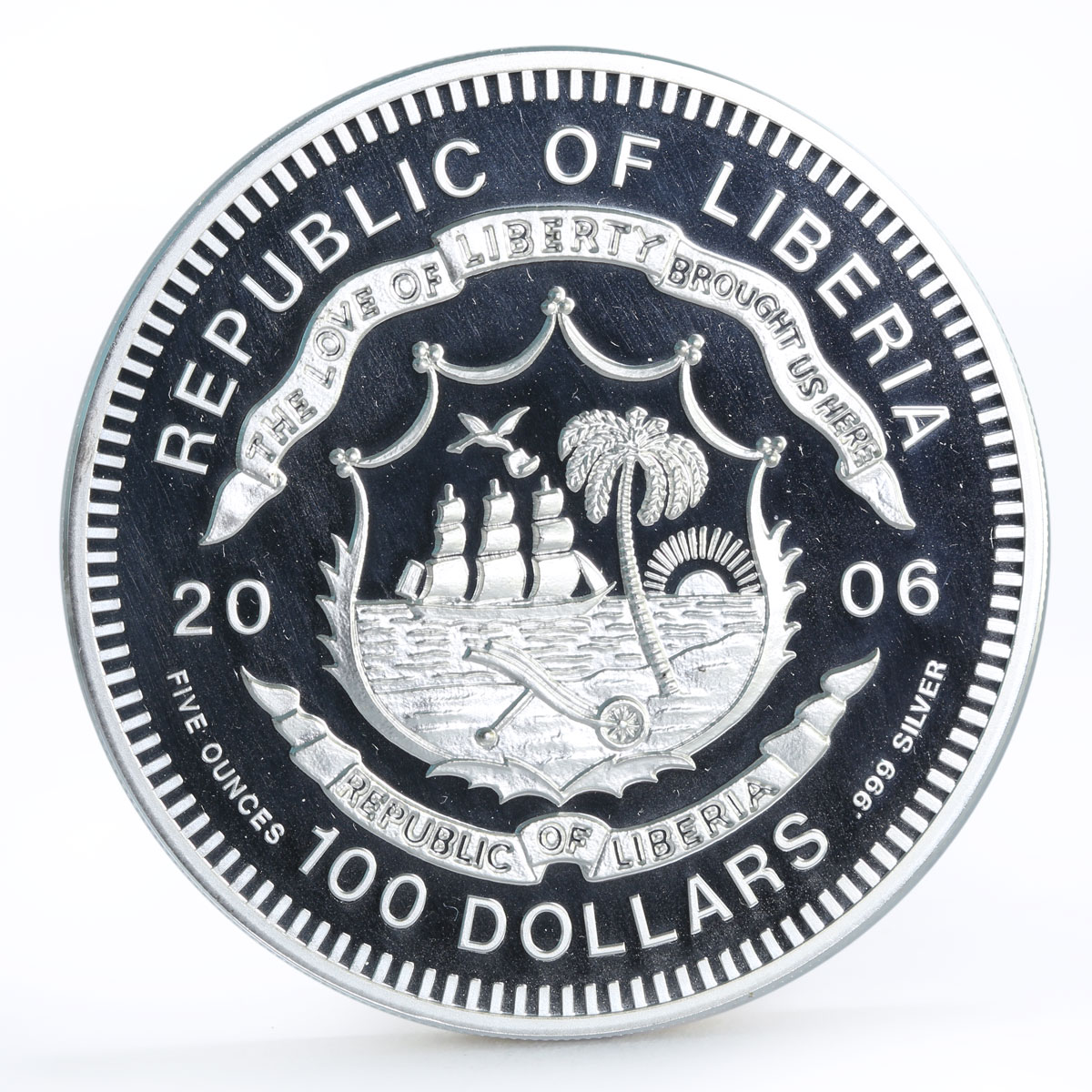 Liberia 100 dollars 80th Anniversary of Model Marilyn Monroe silver coin 2006