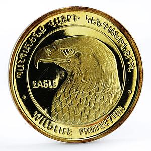 Nagorno-Karabakh 1000 dram Endangered Wildlife Eagle gilded silver coin 2004