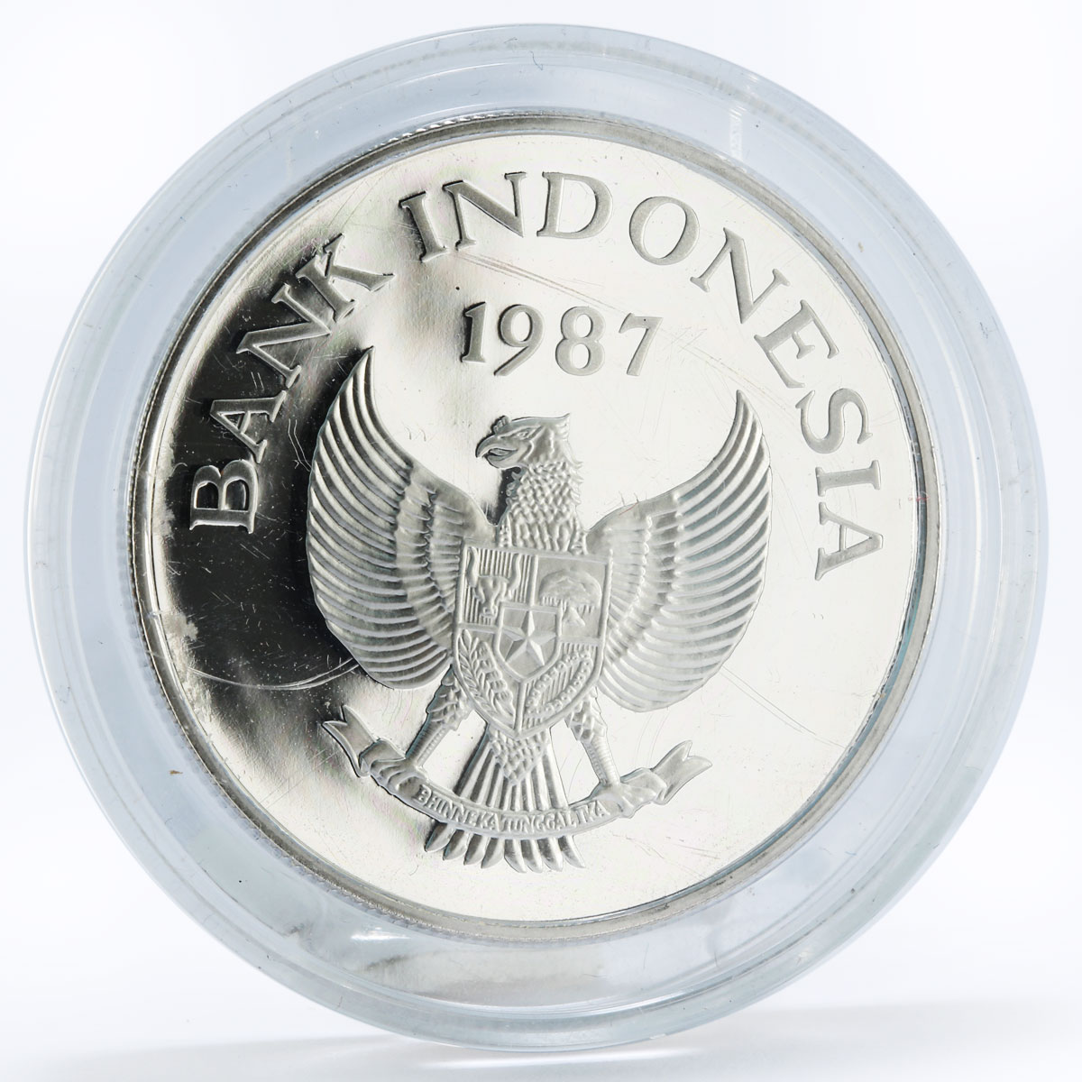 Indonesia 10000 rupiah World Wildlife series Wild Pig proof silver coin 1987