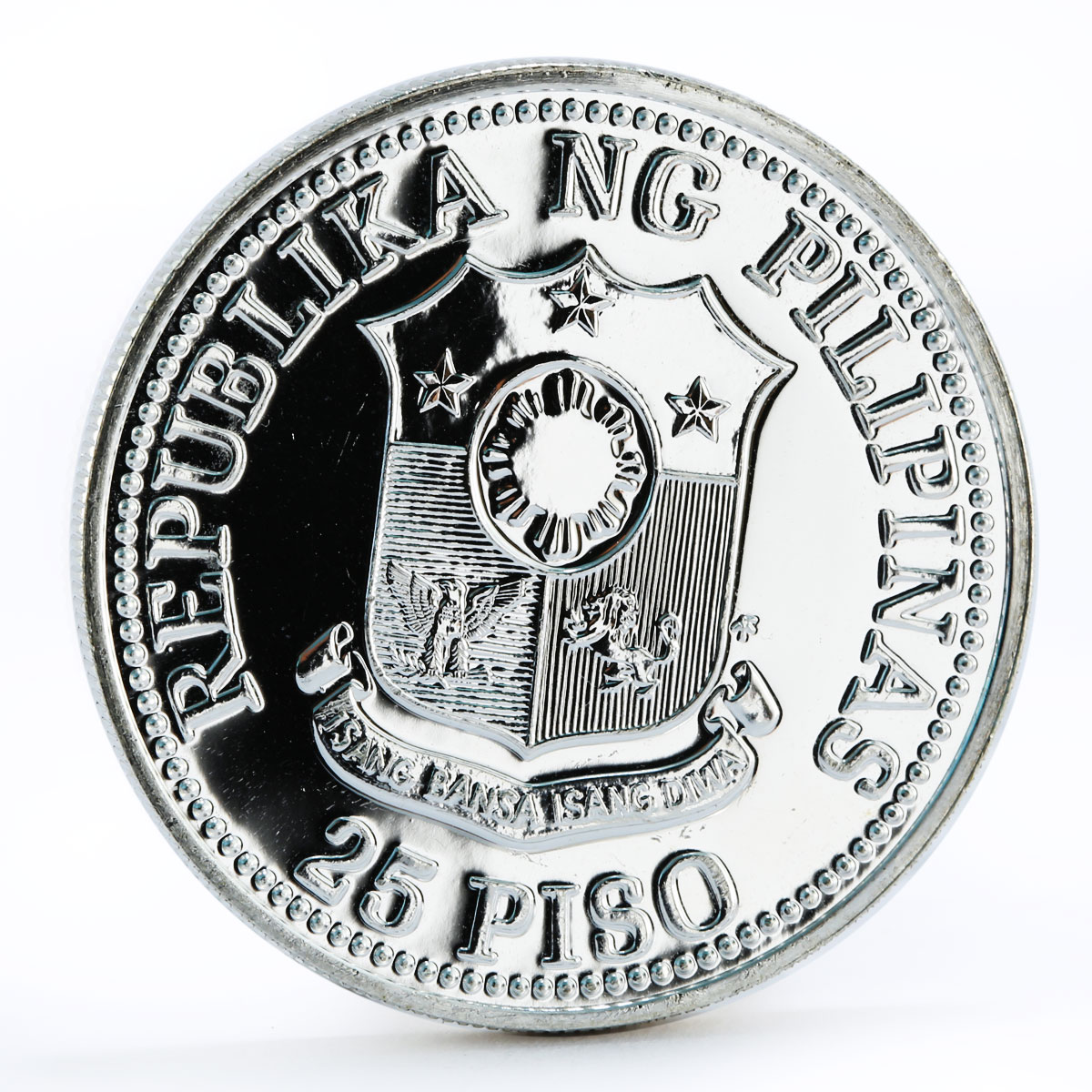 Philippines 25 piso World Food Day Fish Fruit Crops silver coin 1981
