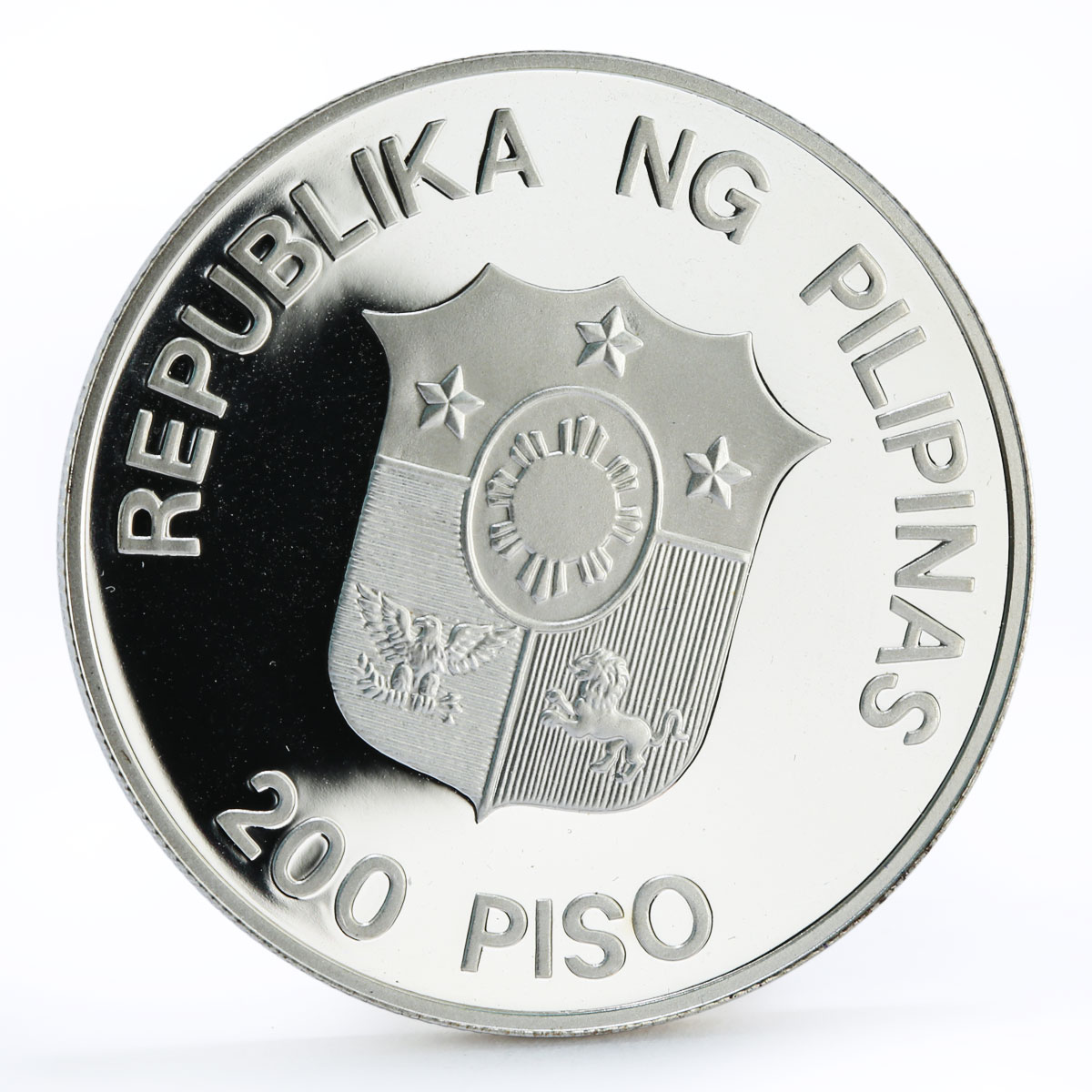 Philippines 200 piso WWF series Mindoro Buffalo proof silver coin 1987