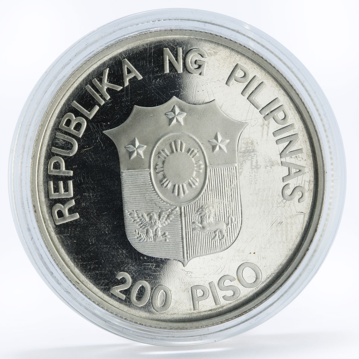 Philippines 200 piso WWF series Mindoro Buffalo proof silver coin 1987