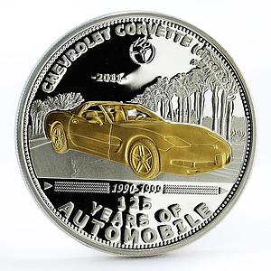 Palau 5 dollars 125 Years of Automobile Chevrolet Corvette silver coin 2011
