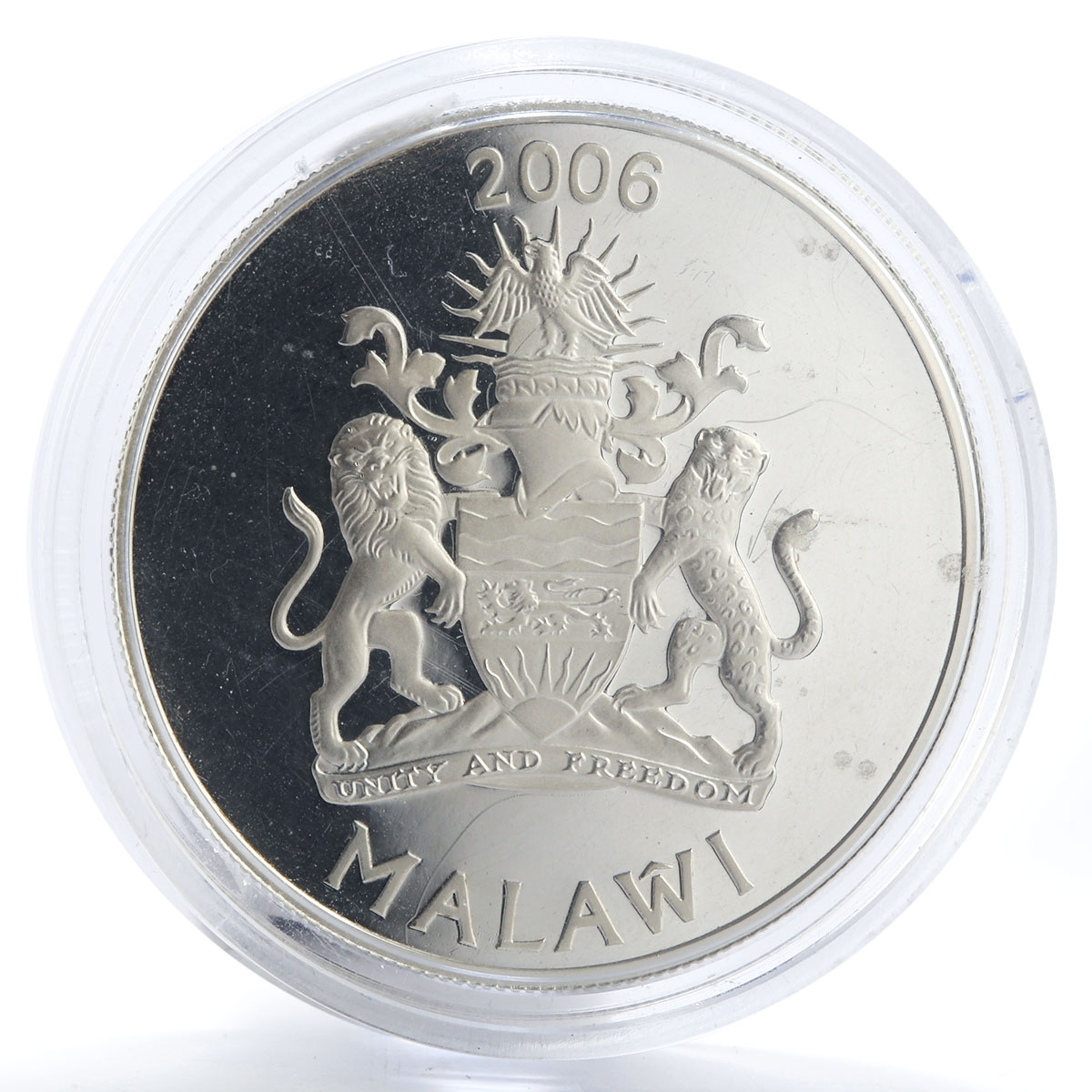 Malawi 5 kwacha dolphin journey through Africa coloured silver proof coin 2006