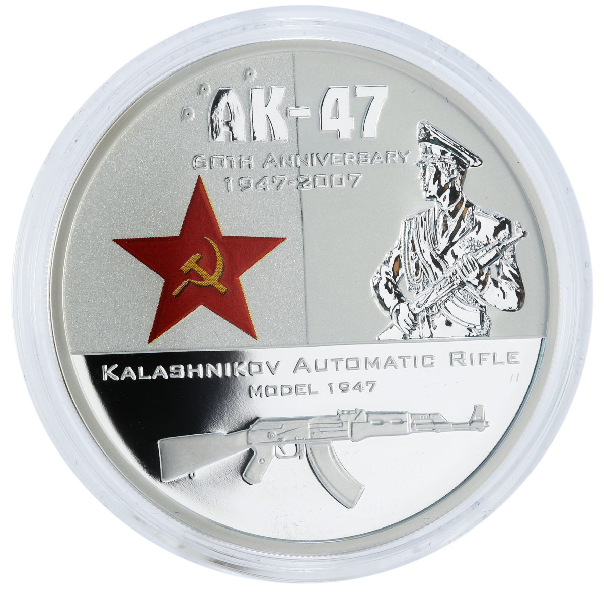 Cook Islands set of 2 coins 60 Years to Kalashnikov Rifle AK-47 silver coin 2007