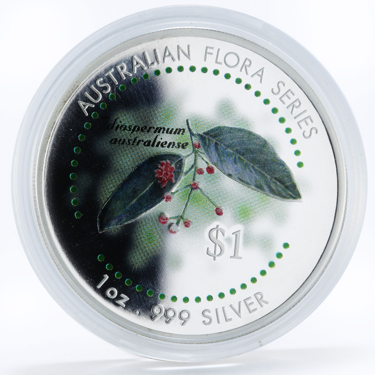 Cook Islands set of 5 coins Australian Flora Plants colored silver coins 1999