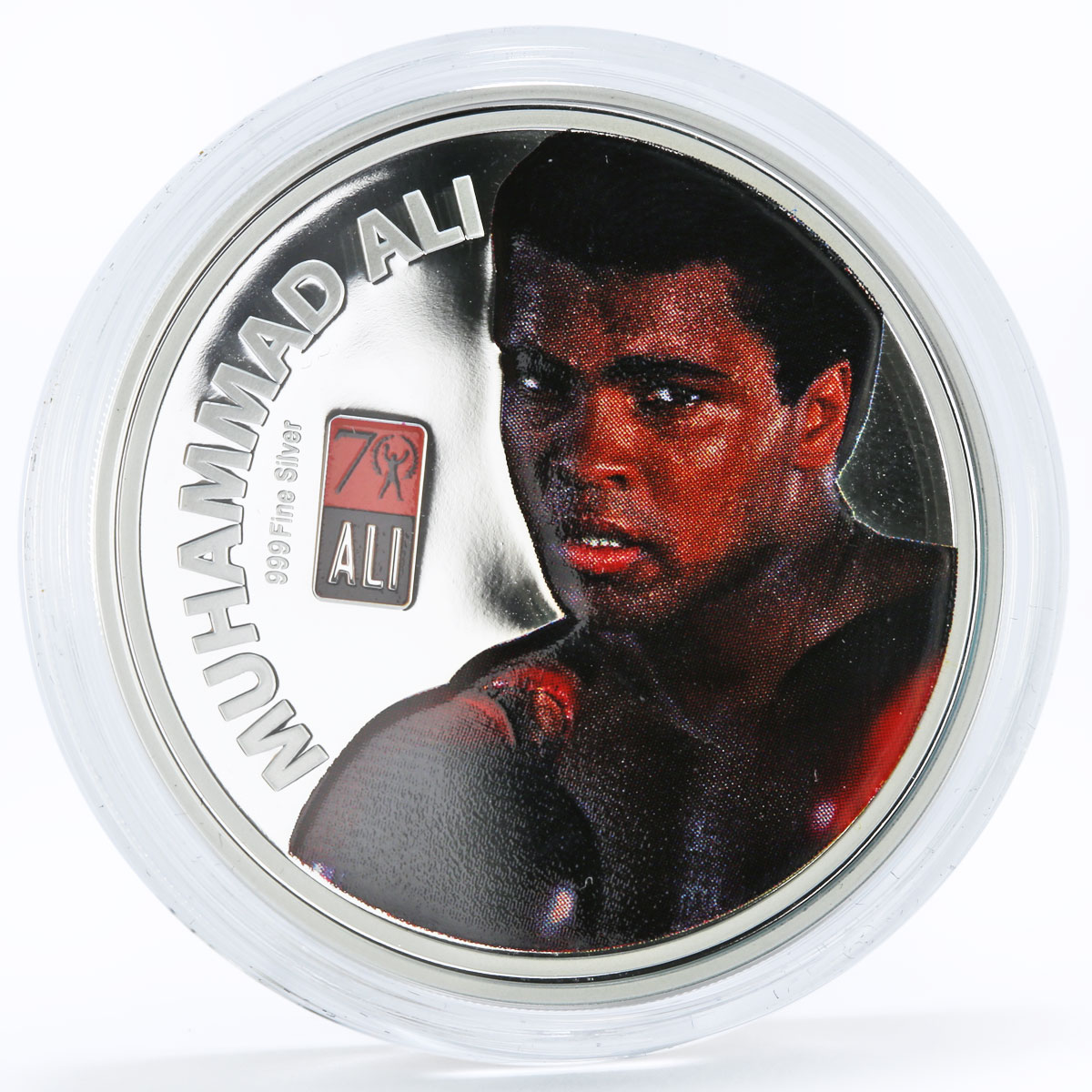 Fiji 2 dollars Muhammad Ali Boxer Champion of the World colored coin 2012