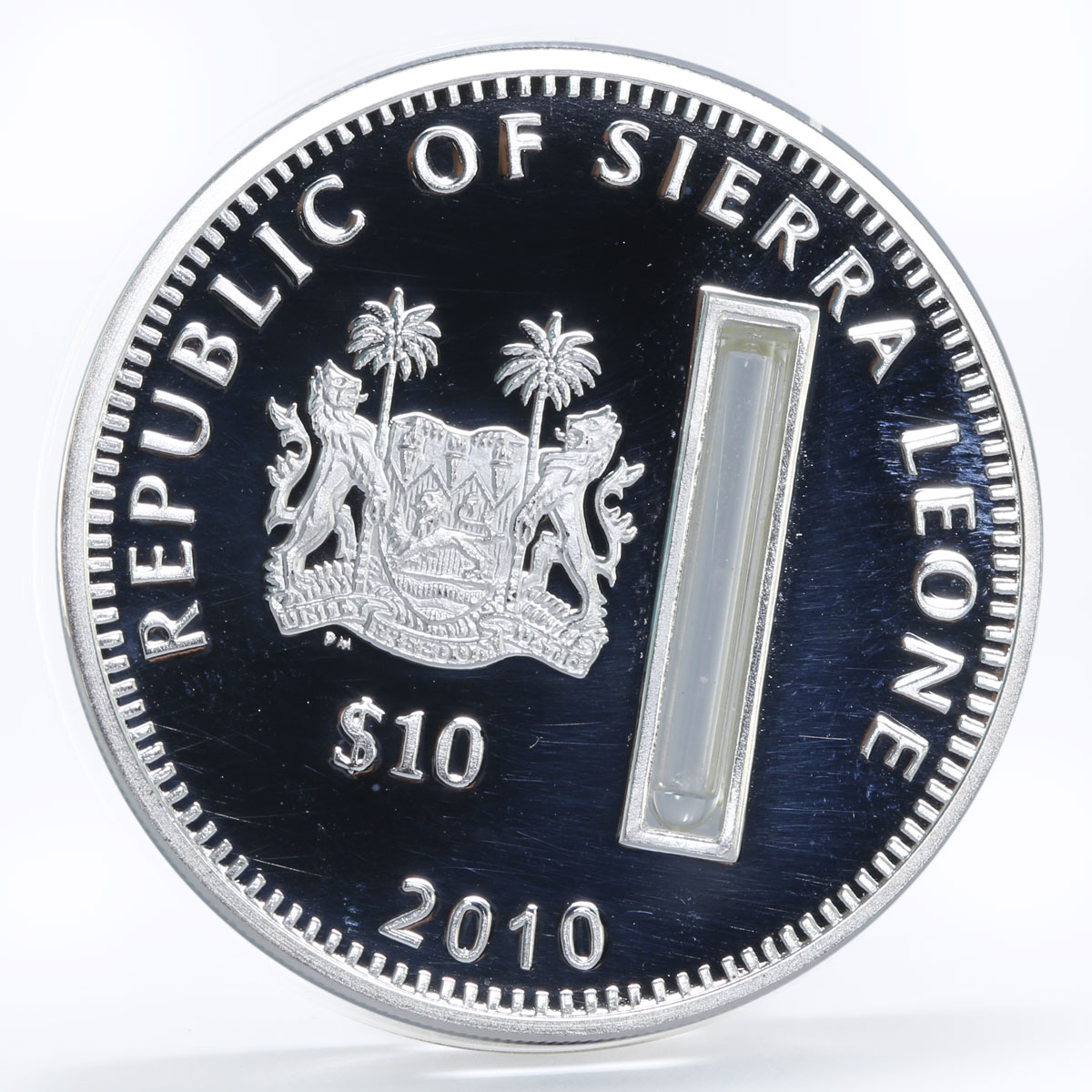 Sierra Leone 10 dollars Holy Churches The Chapel of Miracle silver coin 2010