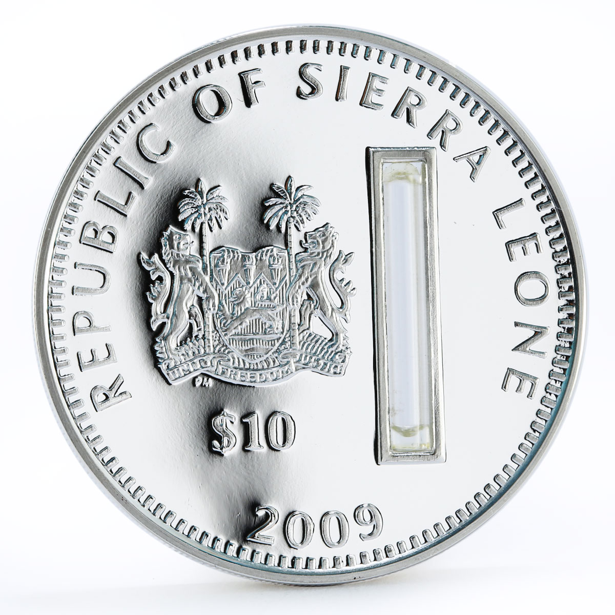 Sierra Leone 10 dollars Holy Churches The Rosary Basilica silver coin 2010