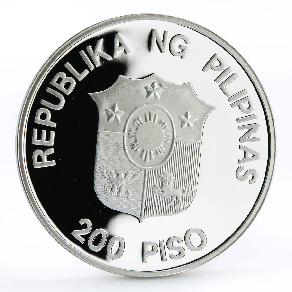 Philippines 200 piso WWF series Mindoro Buffalo proof silver coin 1987