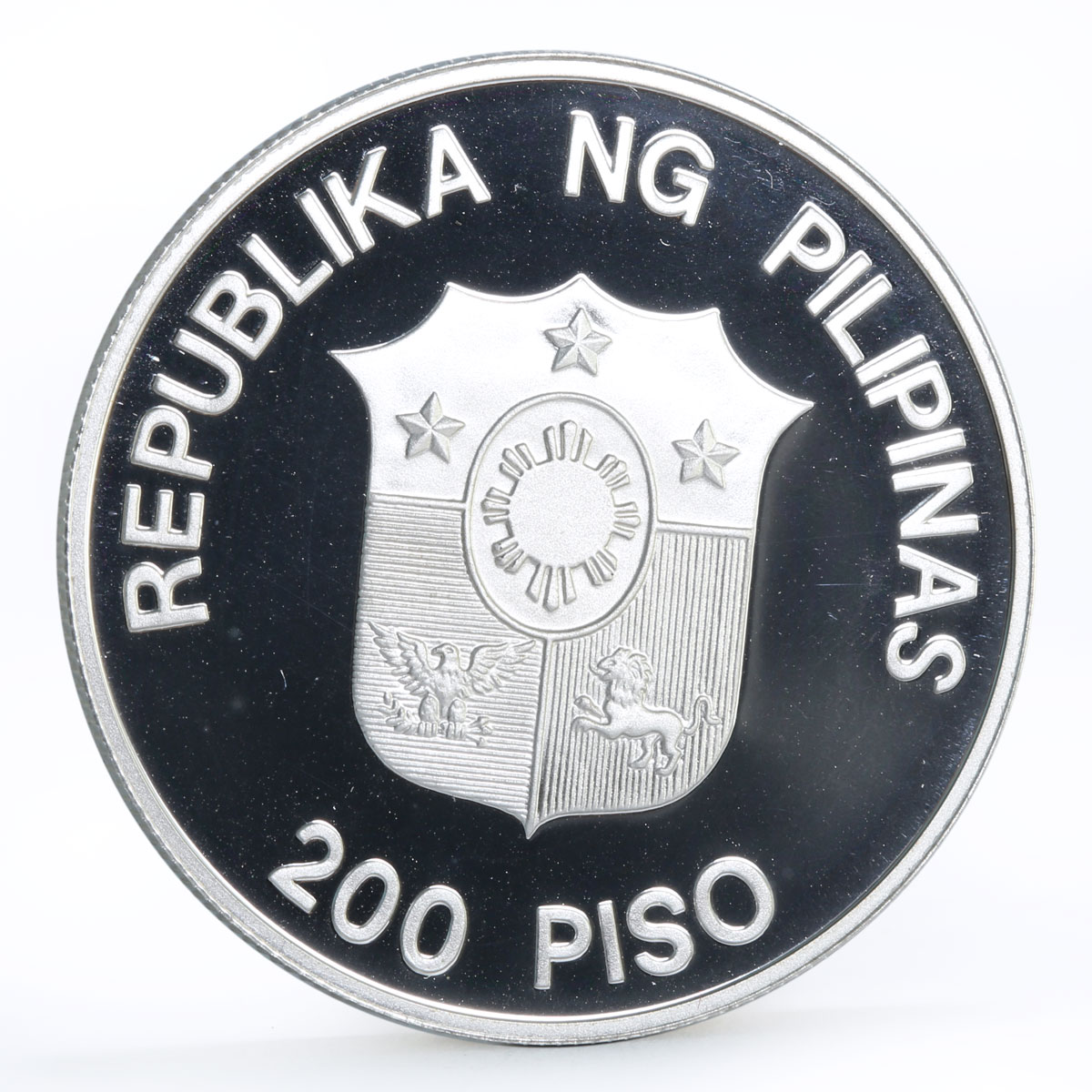 Philippines 200 piso WWF series Mindoro Buffalo proof silver coin 1987