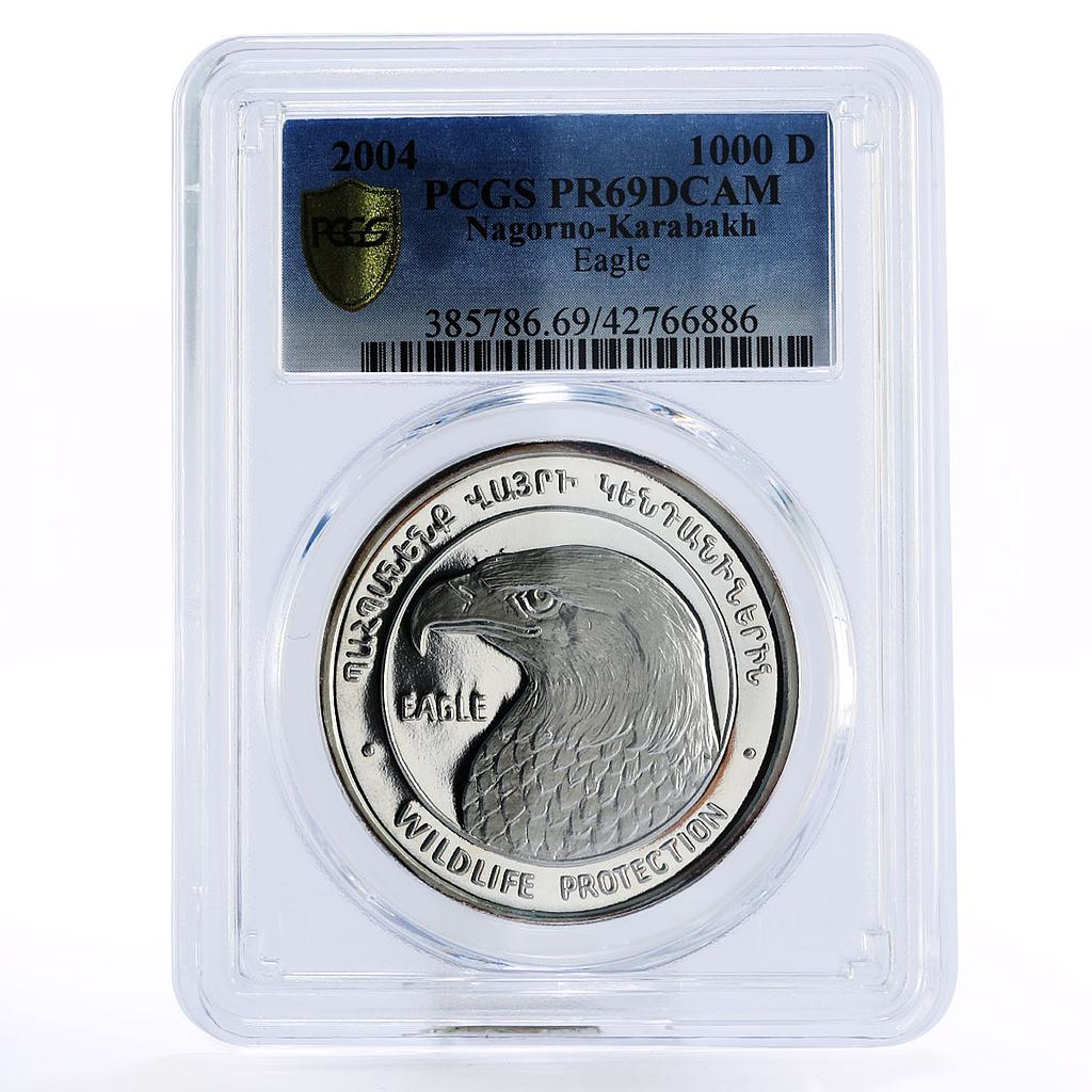 Nagorno-Karabakh 1000 dram Endangered Wildlife Eagle PR69 PCGS silver coin 2004