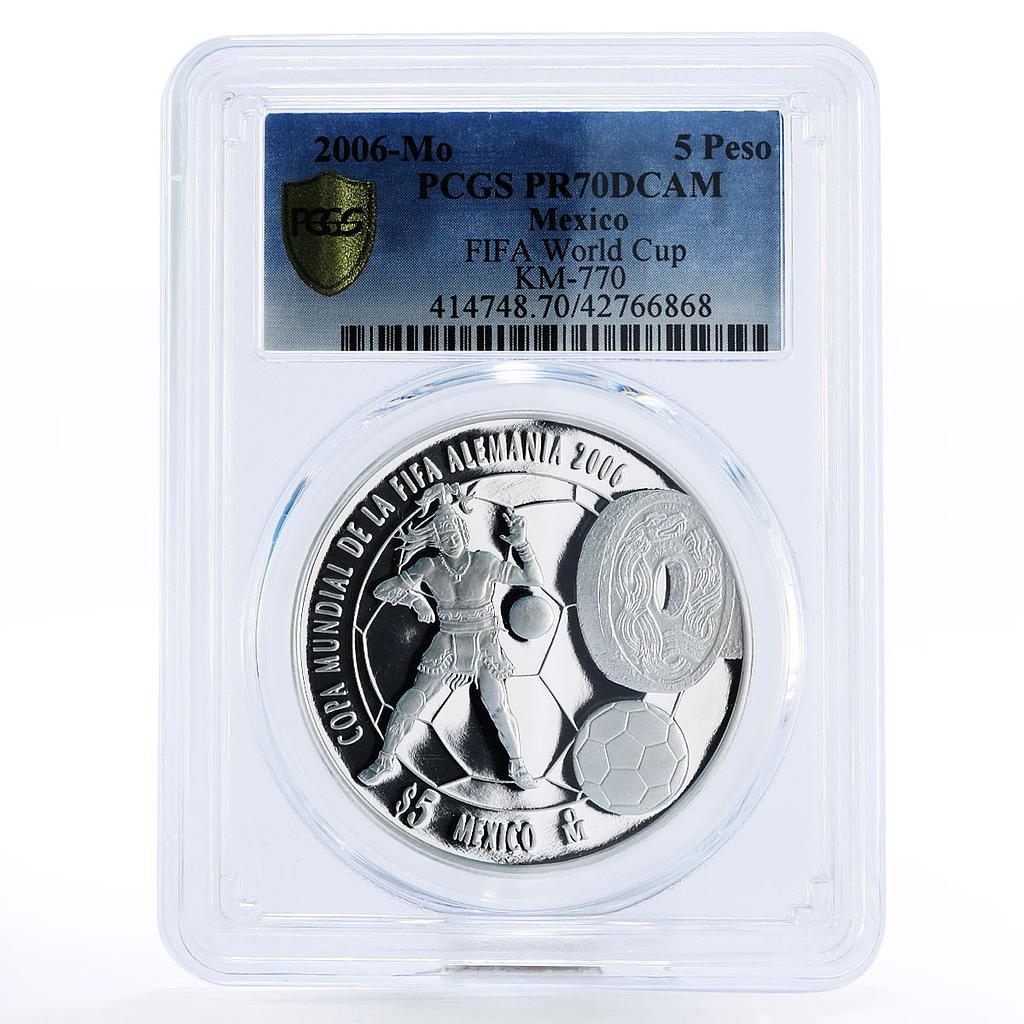 Mexico 5 pesos Football World Cup in Germany PR70 PCGS proof silver coin 2006