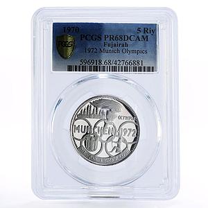 Fujairah 5 riyals Munchen Summer Olympic Games PR68 PCGS proof silver coin 1970