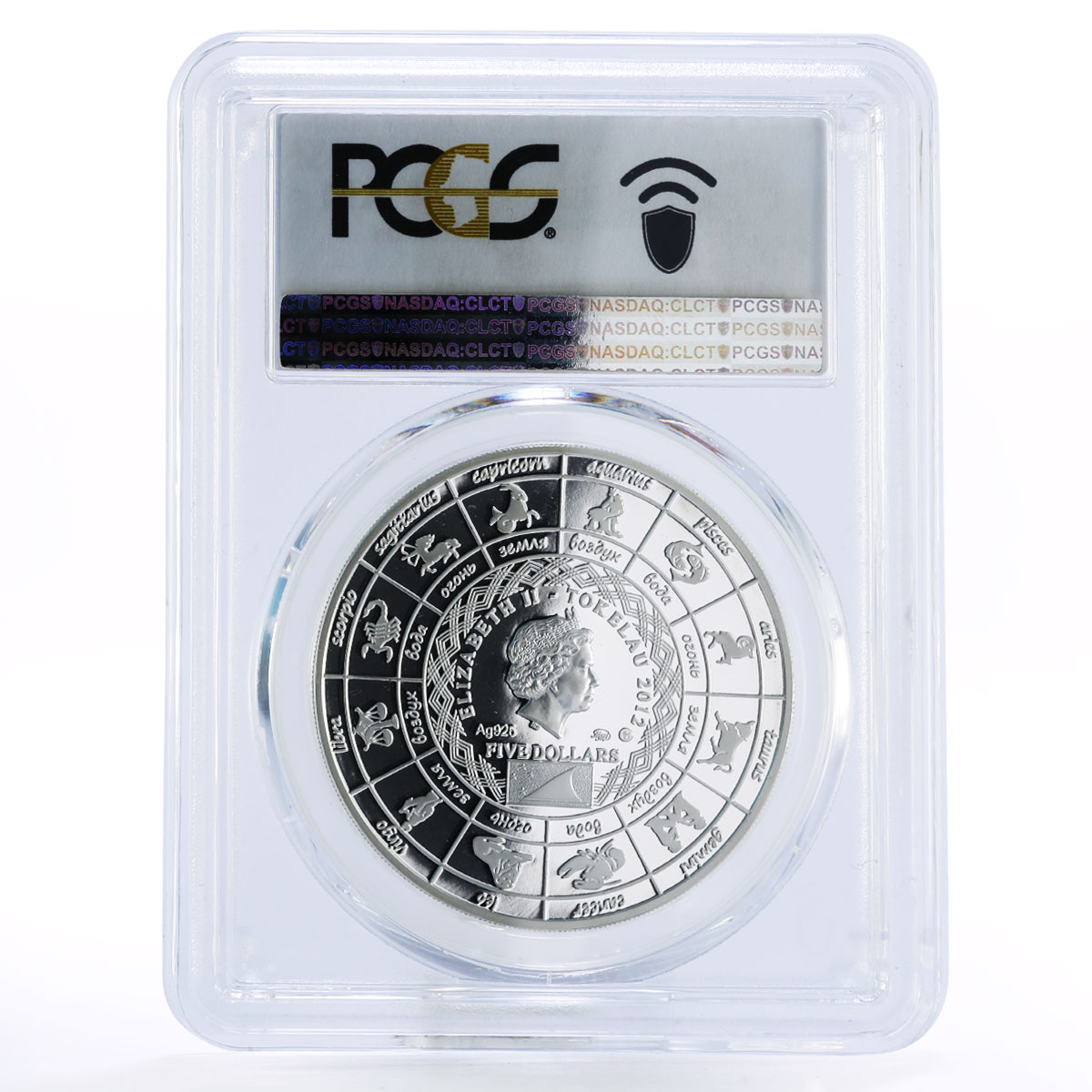 Tokelau 5 dollars Zodiac Signs series Aquarius PR69 PCGS silver coin 2012