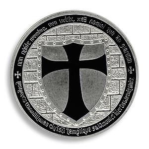 Masonic Knights Templar, Black Cross, Silver Plated coin, Token, Souvenir