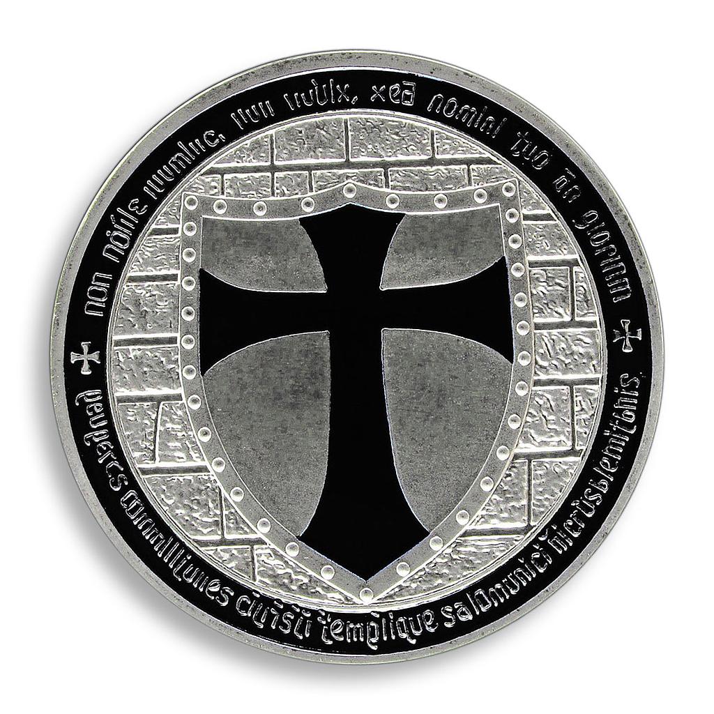 Masonic Knights Templar, Black Cross, Silver Plated coin, Token, Souvenir