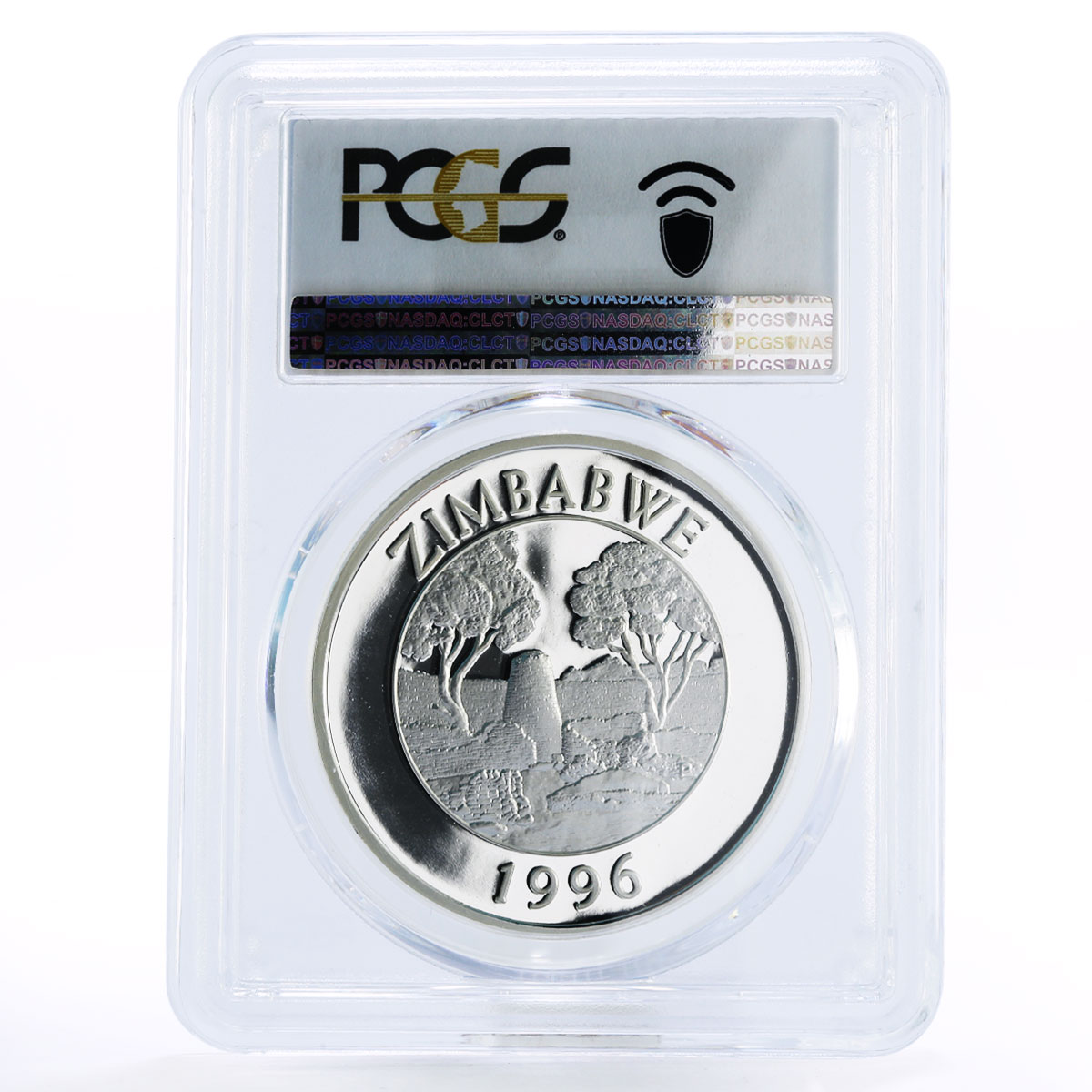 Zimbabwe 10 dollars Wildlife Landmarks Leopard PR70 PCGS proof silver coin 1996