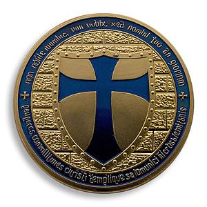 Masonic Knights Templar, Blue Cross, Gold Plated coin, Token, souvenir