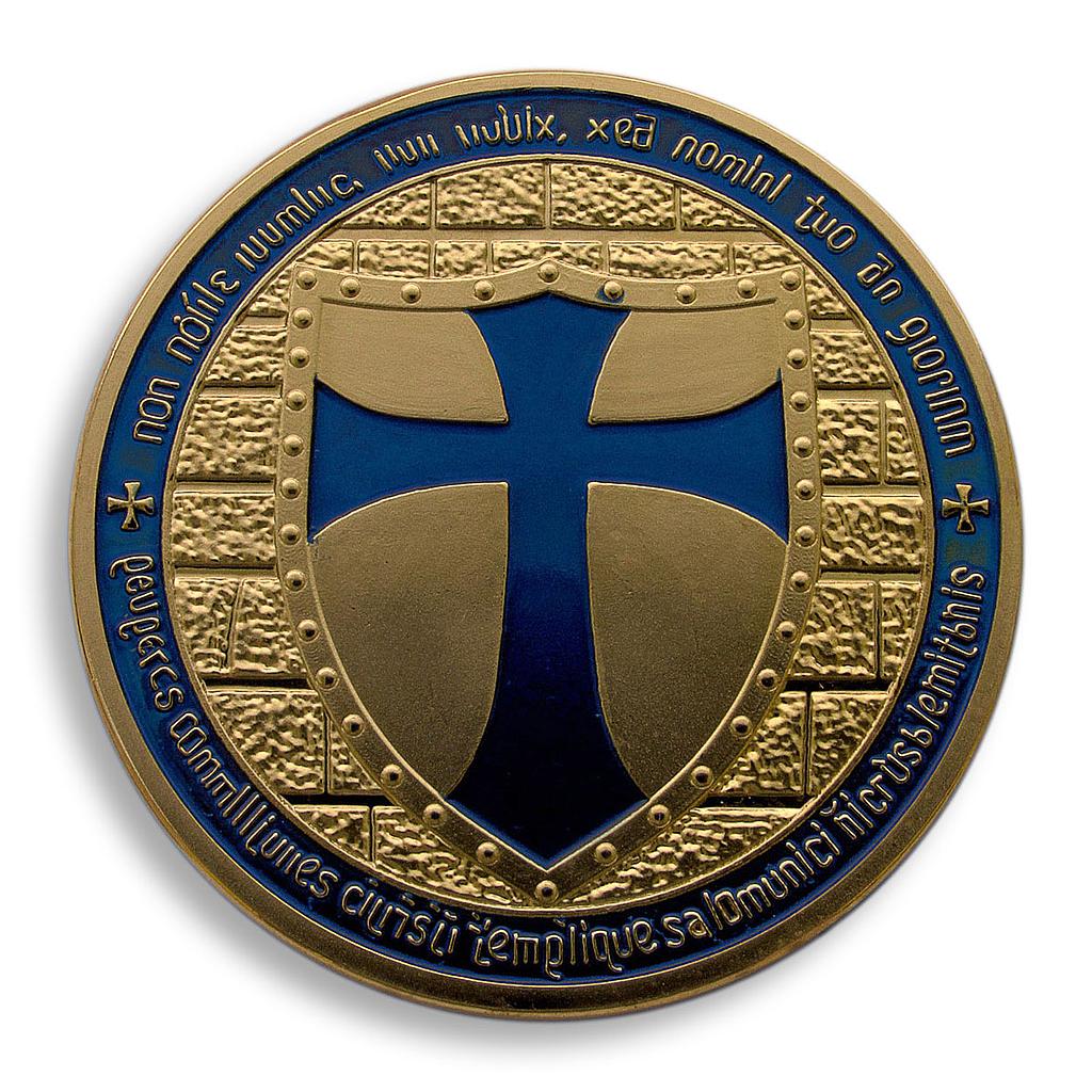 Masonic Knights Templar, Blue Cross, Gold Plated coin, Token, souvenir