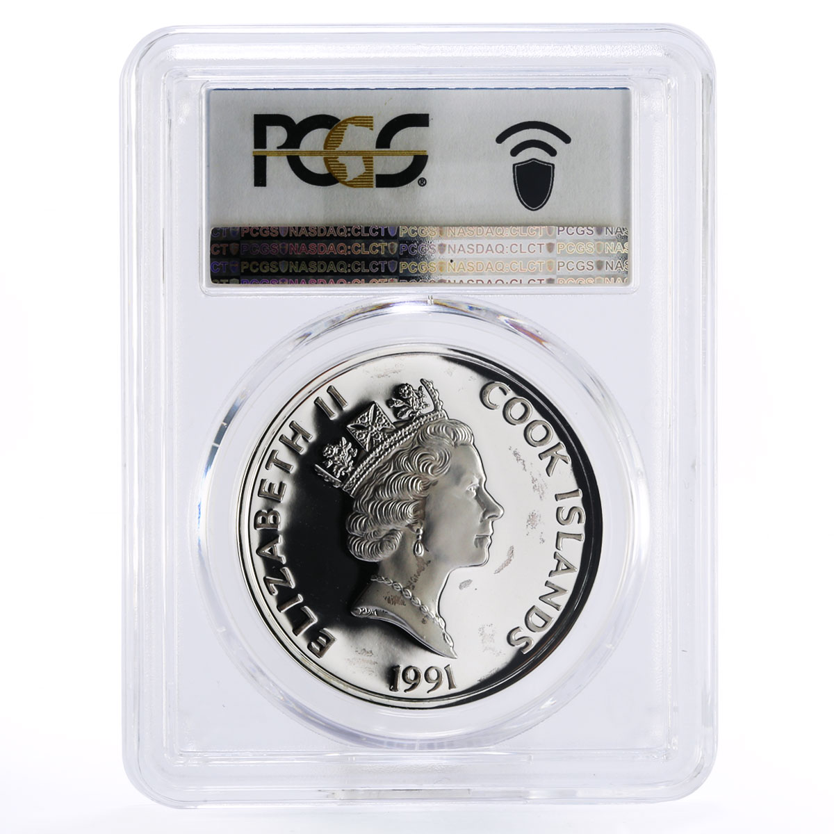 Cook Islands 50 dollars Conquistador Pizarro PR67 PCGS silver coin 1991
