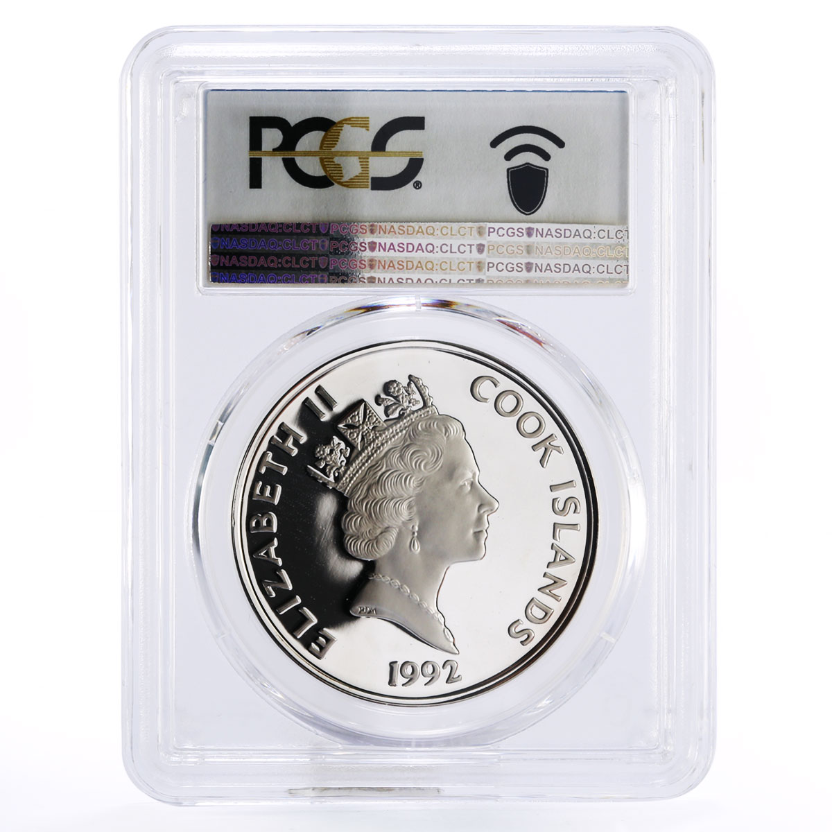 Cook Islands 50 dollars Juan Ponce de Leon Traveller PR68 PCGS silver coin 1992