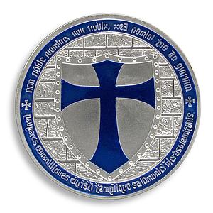 Masonic Knights Templar, Blue Cross, Silver Plated coin, Token, Souvenir