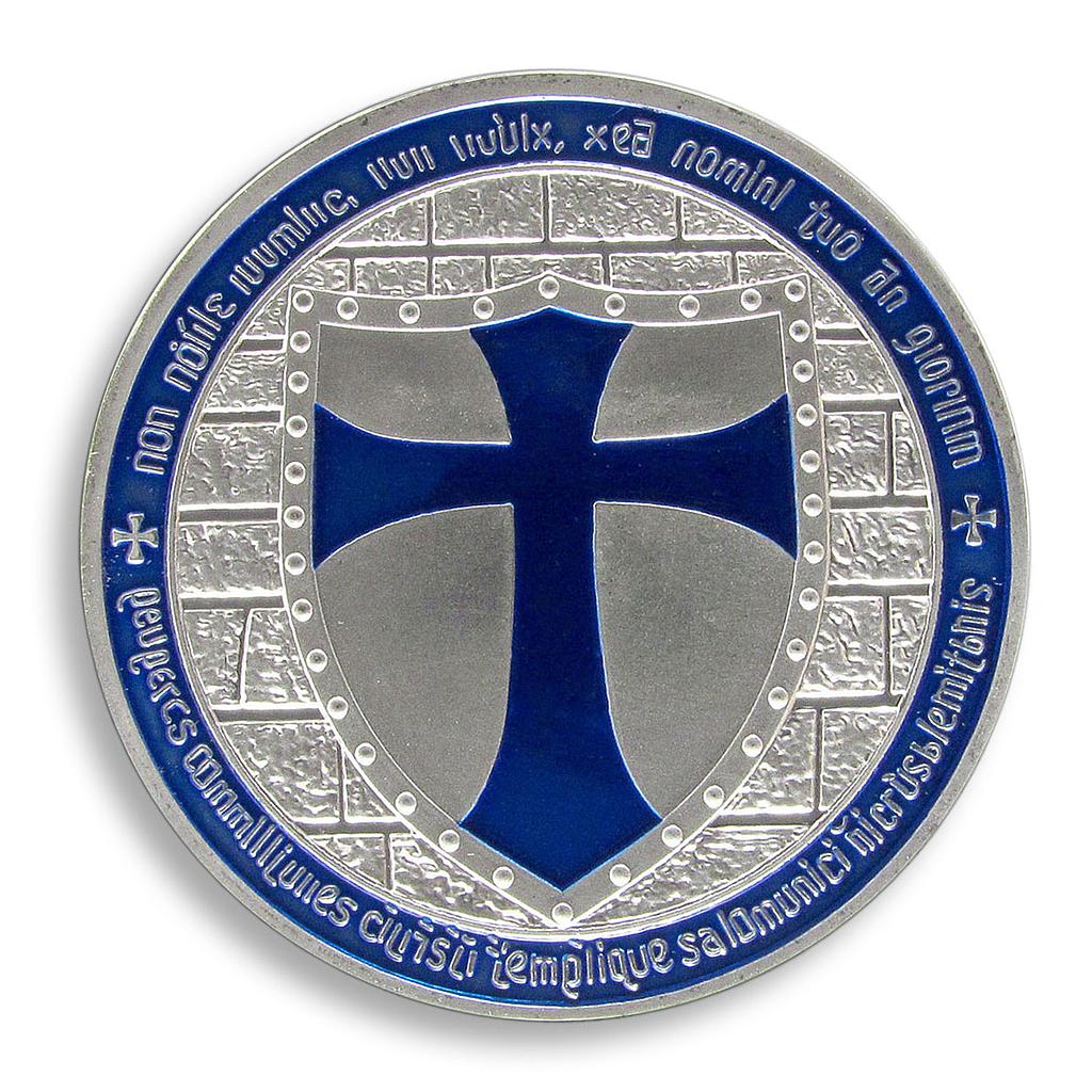 Masonic Knights Templar, Blue Cross, Silver Plated coin, Token, Souvenir