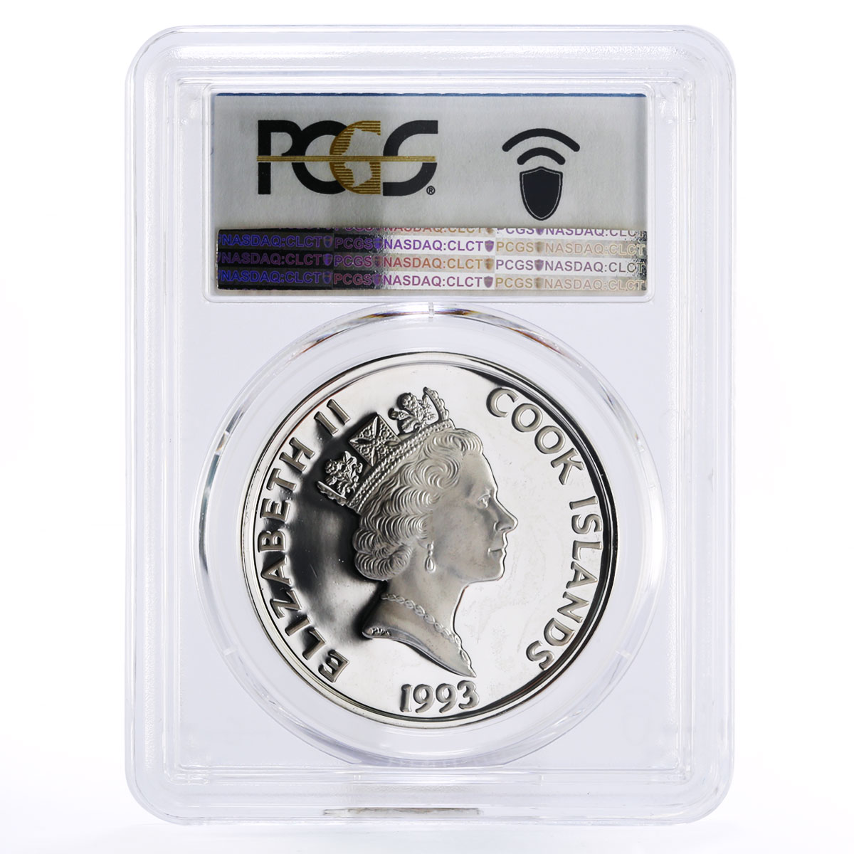 Cook Islands 50 dollars Juan de la Cosa Traveller PR67 PCGS silver coin 1993