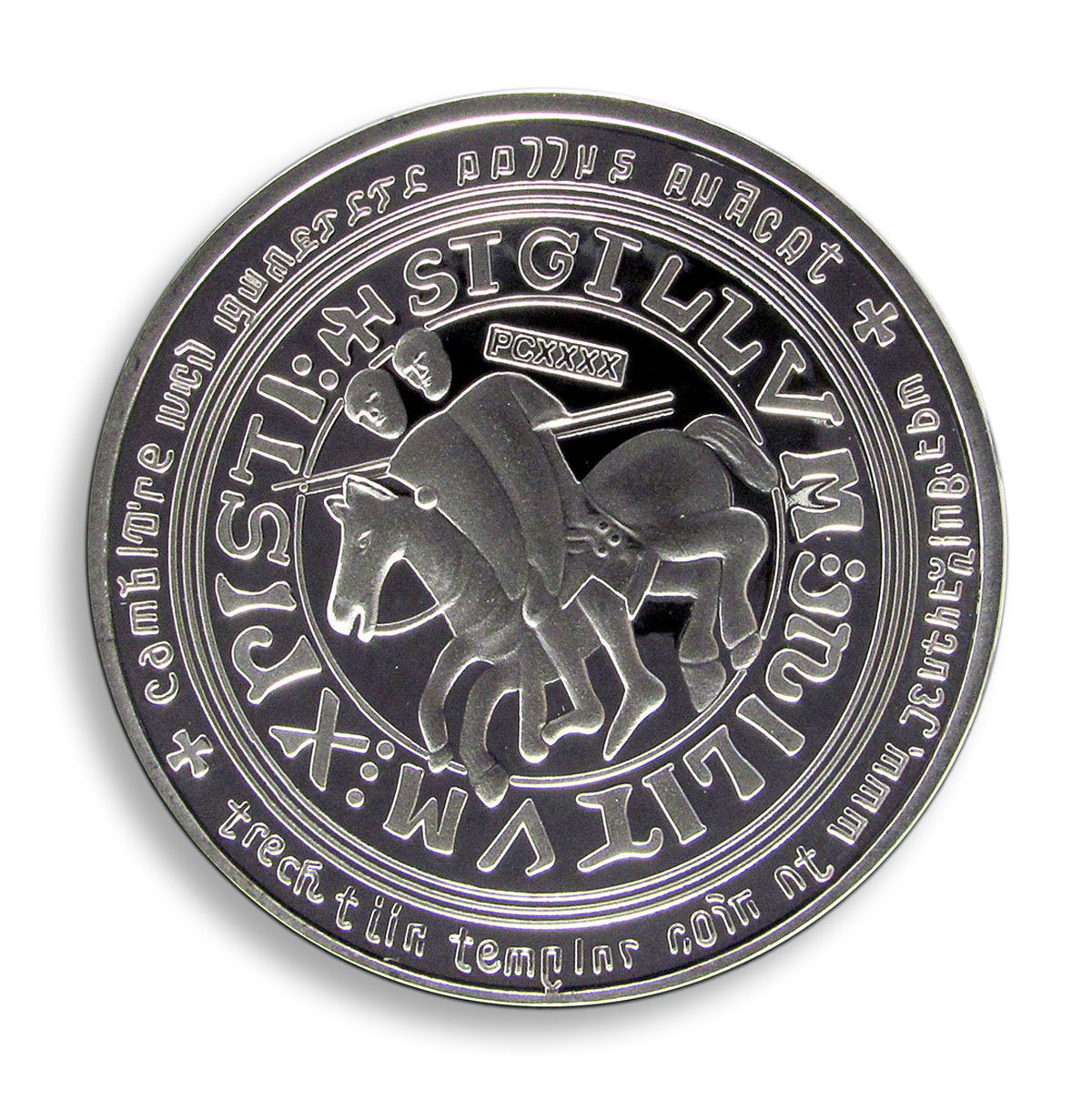 Masonic Knights Templar, Blue Cross, Silver Plated coin, Token, Souvenir