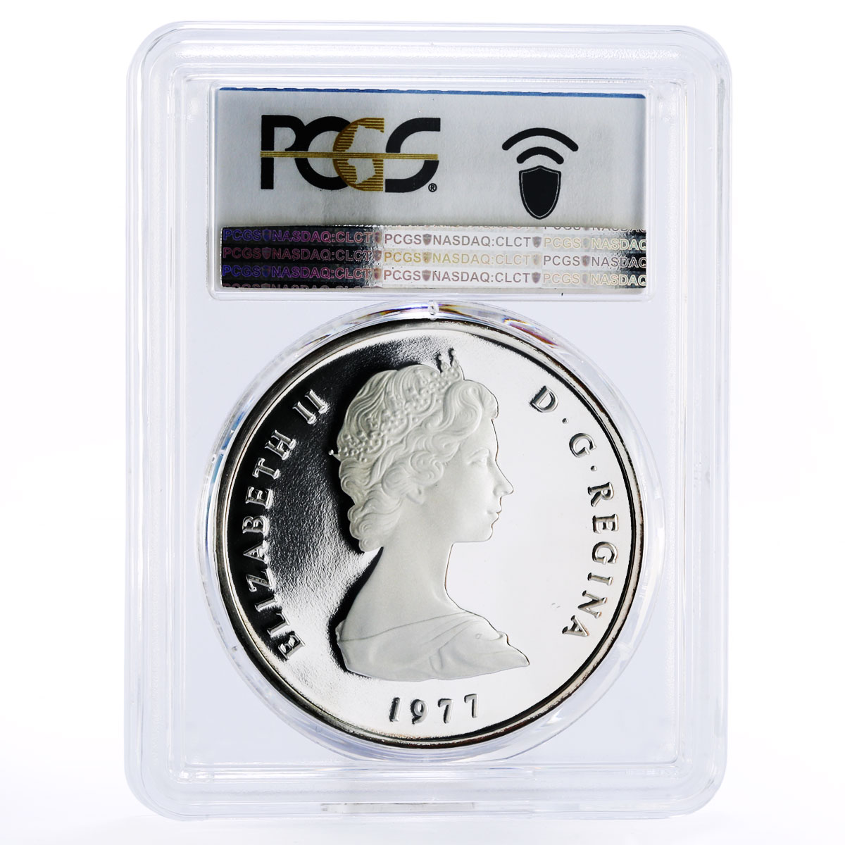 Turks and Caicos Islands 20 crowns George III PR69 PCGS silver coin 1977