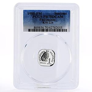 Philippines 1 sentimo Mactan Ruler Lapu-Lapu PR70 PCGS aluminium coin 1980