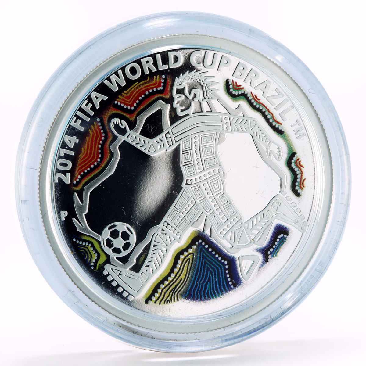 Australia 50 cents Football World Cup in Brazil Indian colored silver coin 2012