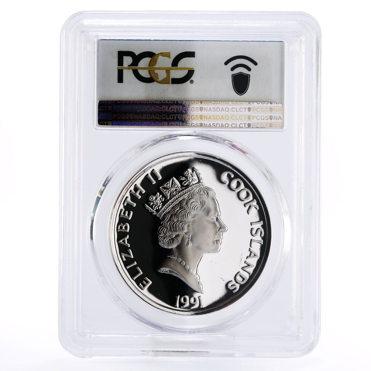 Cook Islands 50 dollars Peter Minuit and an Indian PR67 PCGS silver coin 1991