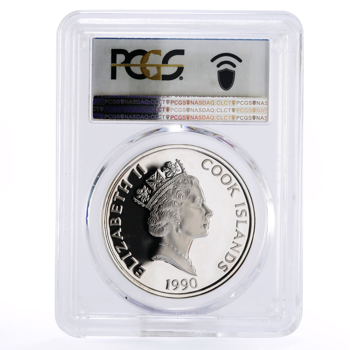 Cook Islands 50 dollars Samuel Clemens PR68 PCGS silver coin 1990