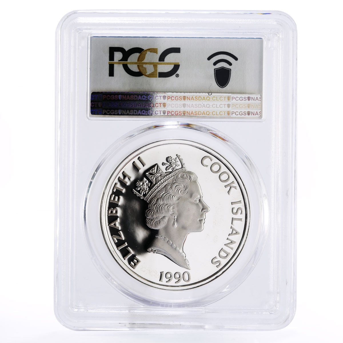 Cook Islands 50 dollars Stateman Samuel de Champlain PR68 PCGS silver coin 1990