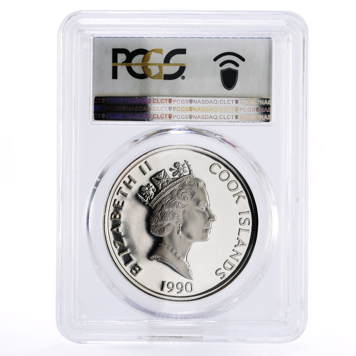 Cook Islands 50 dollars Sir Walter Raleigh Ship PR67 PCGS silver coin 1990