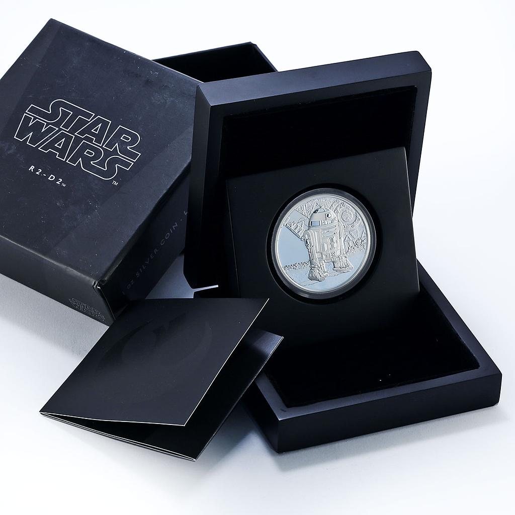 Niue 2 dollars Star Wars series R2 D2 Iconic Robot silver coin 2016