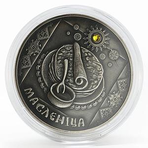 Belarus 20 rubles Maslenitsa Pancakes and Clay Pot silver coin 2007