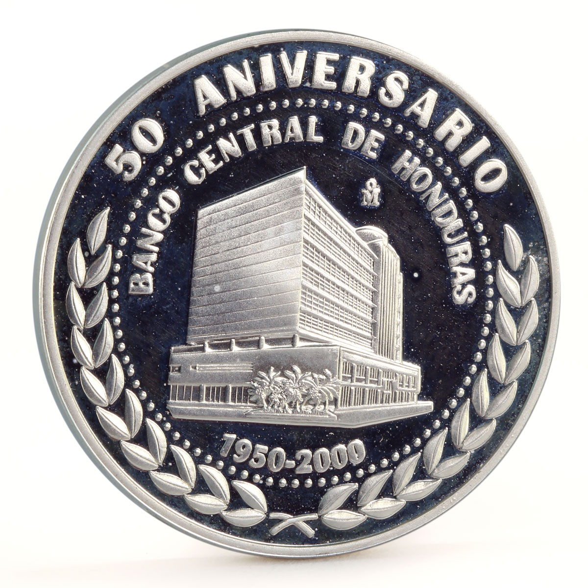 Honduras 1 lempira 50 Years to State Central Bank proof silver coin 2000