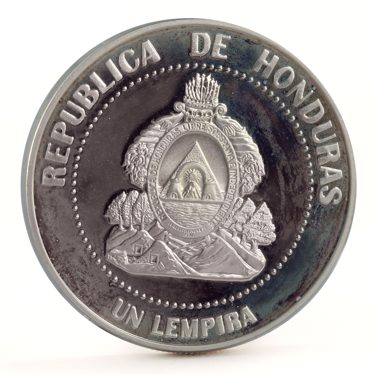 Honduras 1 lempira 50 Years to State Central Bank proof silver coin 2000