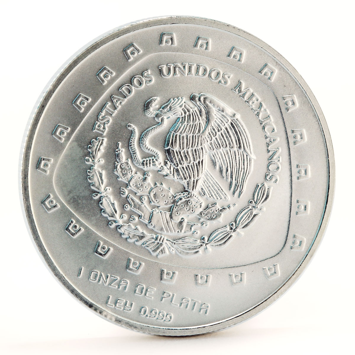 Mexico 5 pesos Serpiente con Craneo Snake Skull proof silver coin 1998