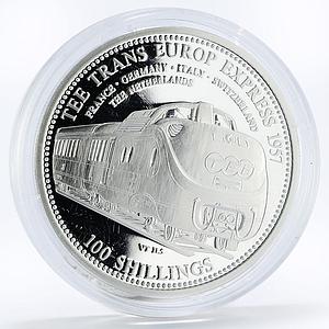 Somali 100 shillings Trains Railways Tee Trans Europe Express silver coin 2007